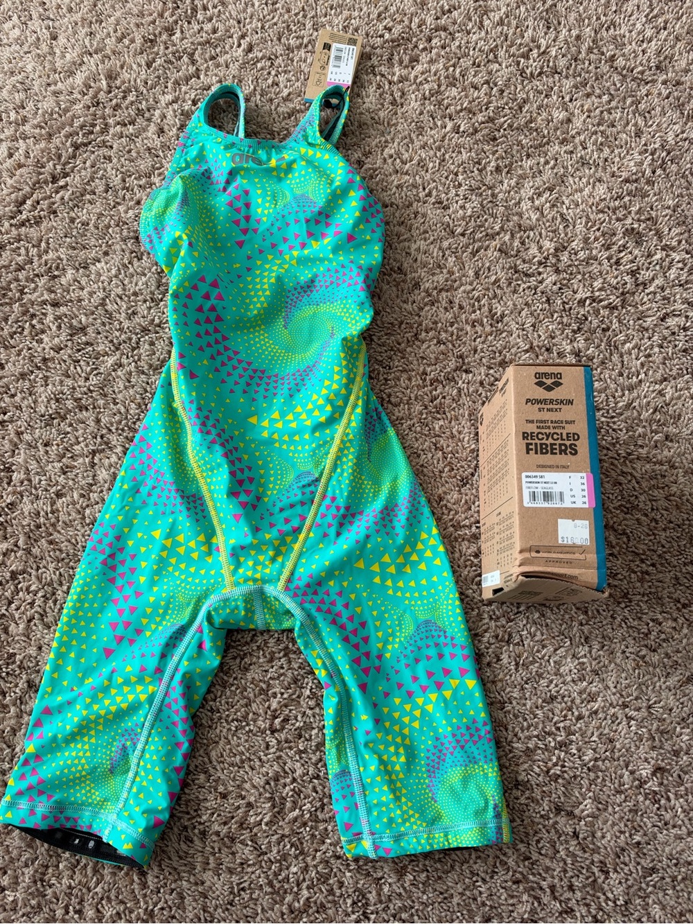 Arena One-Piece Racing Swimsuit in Teal Green